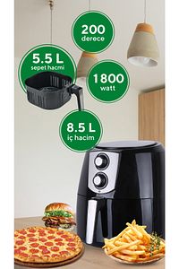 Fastfryer XXL 8.5 Litre ( Yağsız Fritöz Airfryer ) HAF-03 ürün fotoğrafı