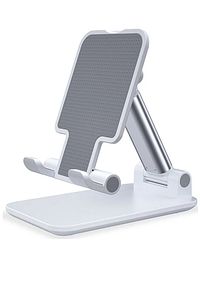 Profesyonel Tablet Ve Telefon Tutucu Stand 2 Kademeli Uzunluk Beyaz ürün fotoğrafı