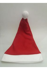 Yılbaşı Şapkası Keçe Şapka Kırmızı Yetişkin Noel Şapkası 35 Cm Noel Baba Şapkası ürün fotoğrafı