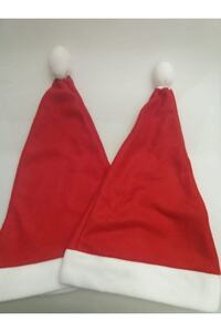 Yılbaşı Şapkası Keçe Şapka Kırmızı Yetişkin Noel Şapkası 35 Cm Noel Baba Şapkası ürün fotoğrafı