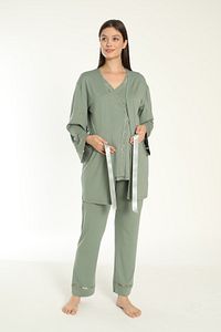 Yeşil Sabahlıklı Hamile Ve Lohusa Pijama Takımı ürün fotoğrafı