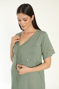 Yeşil Sabahlıklı Hamile Ve Lohusa Pijama Takımı ürün fotoğrafı