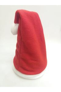 Yılbaşı Şapkası Keçe Şapka Kırmızı Yetişkin Noel Şapkası 35 Cm Noel Baba Şapkası ürün fotoğrafı