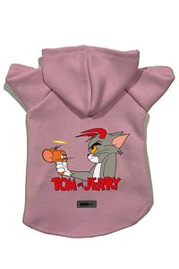 Kapişonlu Polar Sweatshirt Köpek Ve Kedi Kıyafeti - Tomjerry & Garfield 2'li ürün fotoğrafı