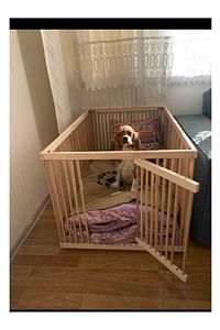 60 Cm X 1 Metre Ahşap Köpek Çiti Sık Aralık ürün fotoğrafı