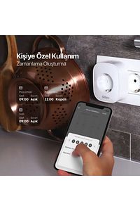 Prizi 16A Akım Korumalı Telefon ile Uzaktan Kontrol Edilebilen Wi-Fi Akıllı Priz ürün fotoğrafı