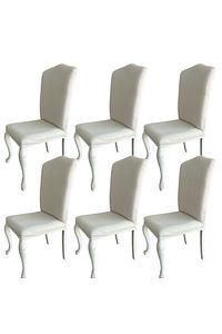 Fransız Pamuklu Kumaş Avangard Model Sandalye Kılıfı 6 Lı Set ürün fotoğrafı