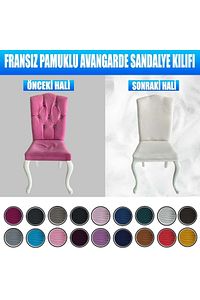 Fransız Pamuklu Kumaş Avangard Model Sandalye Kılıfı 6 Lı Set ürün fotoğrafı