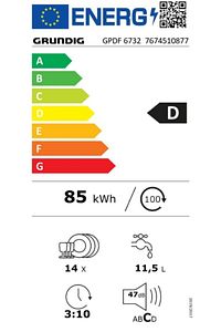 Gpdf 6732 D Enerji Sınıfı 14 Kişilik 6 Programlı Bulaşık Makinesi ürün fotoğrafı