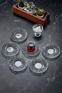 Tasarım Cam Yeni Trend 6lı Çay Tabağı Çay Tabagı ürün fotoğrafı