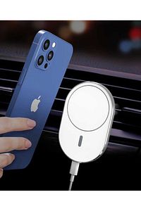 Ms 15w Magsafe Iphone 11-12-13-14 Pro-pro Max Uyumlu Magnetic Wireless Universal Araç Telefon Tutucu ürün fotoğrafı