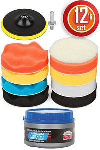 Polisaj Süngeri Seti Pasta Cila Macunu 115mm Matkap Uyumlu Uv Korumalı Parlatma Seti 12 Parça ürün fotoğrafı