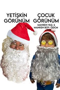1 Adet Kırmızı Polar Noel Baba - Noel Anne Şapkası Beyaz Ponponlu Yetişkin Yılbaşı Şapka Christmas ürün fotoğrafı