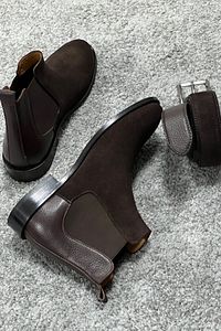 Özel Üretim Enjeksiyon Kösele Taban Flotur & Süet Deri Bot ( Limited Edition Calf Leather ) ürün fotoğrafı