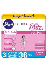 Natural Slim Ekstra Ince Gece 36 Ped ürün fotoğrafı