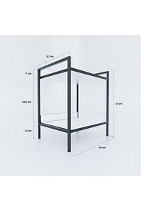Modern Komodin Metal Ahşap Iki Raflı Komidin Metal Ayaklı Raf Kitaplık Sehpa ürün fotoğrafı