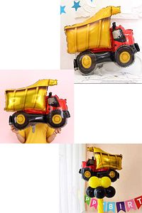 1 Adet Iş Makineleri Kamyon Kepçe Folyo Balon Inşaat Doğum Günü Büyük Parti Balonu 82cmx69cm ürün fotoğrafı
