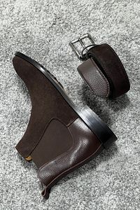 Özel Üretim Enjeksiyon Kösele Taban Flotur & Süet Deri Bot ( Limited Edition Calf Leather ) ürün fotoğrafı