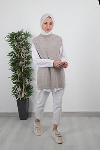 Kadın Tesettür Örgü Süveter ürün fotoğrafı