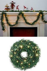 Yılbaşı Dekoratif Peri Led Garland Çam Ağaçı Dalı Sarmal Tel Işıklı Yeni Yıl Süsleri 5 Metre Günışığ ürün fotoğrafı