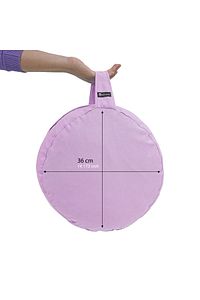 %100 Pamuk Keten Kumaş Yoga Minderi Meditasyon Minderi Mor 36 Cm Çap ürün fotoğrafı
