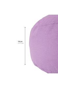 %100 Pamuk Keten Kumaş Yoga Minderi Meditasyon Minderi Mor 36 Cm Çap ürün fotoğrafı
