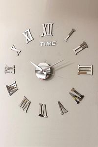 Time Collection 3d Roma Rakamlı Duvar Saati (GÜMÜŞ) ürün fotoğrafı