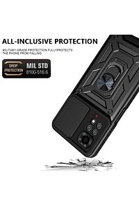 Xiaomi Redmi Note 11 Pro & 12 Pro 4g Uyumlu Kamera Korumalı Lens Zırh Tank Yüzüklü Silikon Kılıf ürün fotoğrafı