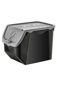 Coral 12 Litre 2'li Soğan Patates Saklama Kutusu Siyah-gri Patates Soğanlık ürün fotoğrafı