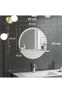 Sidney 45cm Beyaz Raflı Ayna ürün fotoğrafı
