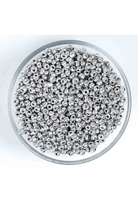 50 Gram - 4 Mm Parlak Gümüş Renk Büyük Boy Kum Boncuk, Takı Yapım Boncuğu, (50 Gram,~ 650-700 Adet) ürün fotoğrafı