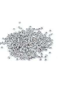 50 Gram - 4 Mm Parlak Gümüş Renk Büyük Boy Kum Boncuk, Takı Yapım Boncuğu, (50 Gram,~ 650-700 Adet) ürün fotoğrafı