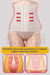 3 Kademe Agraf Kancalı, Bel Inceltici, Sıkılaştırıcı, Doğum Sonrası, Toparlayıcı Lohusa Korse ürün fotoğrafı