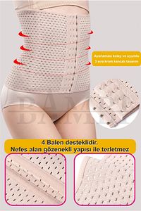 3 Kademe Agraf Kancalı, Bel Inceltici, Sıkılaştırıcı, Doğum Sonrası, Toparlayıcı Lohusa Korse ürün fotoğrafı