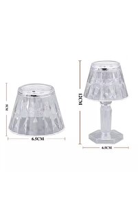 Küçük Boy Kristal Elmas Led Masa Lambası Pilli Projeksiyon Mini Şeffaf Abajur 12 Cm ürün fotoğrafı
