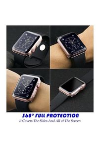 Apple Watch 1 2-3 Serisi ( 44mm ) 360 Tam Koruma Şeffaf Silikon Kılıf Premium Model ürün fotoğrafı