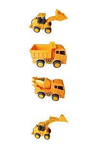 Oyuncak Iş Makinaları Seti; Dozer, Kepçe, Mikser Ve Kamyon, Sürtmeli 4'lü Set ürün fotoğrafı