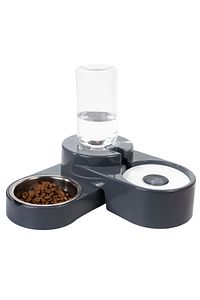 Köşeli Ayarlanabilir Hazneli Çelik Taslı Kedi-köpek Mama Ve Su Kabı Seti 1000ml ürün fotoğrafı