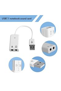 Usb Ses Kartı Çevirici 7+1 Dönüştürücü Laptop Harici Ses Kartı Kablolu Beyaz ürün fotoğrafı