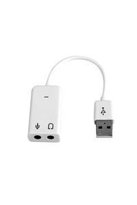 Usb Ses Kartı Çevirici 7+1 Dönüştürücü Laptop Harici Ses Kartı Kablolu Beyaz ürün fotoğrafı