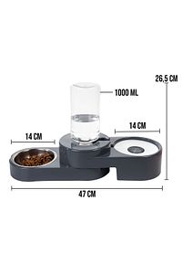 Köşeli Ayarlanabilir Hazneli Çelik Taslı Kedi-köpek Mama Ve Su Kabı Seti 1000ml ürün fotoğrafı