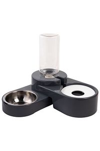 Köşeli Ayarlanabilir Hazneli Çelik Taslı Kedi-köpek Mama Ve Su Kabı Seti 1000ml ürün fotoğrafı