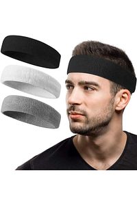 Sporcu Saç Bandı Kafa Bandı Headband Havlu Saç Bandı Siyah ürün fotoğrafı