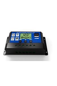 Güneş Paneli Akü Şarj Kontrol Cihazı 10 Ah Amper 2 Li Usb Çıkışlı Regülatör 10a - 12/24v ürün fotoğrafı