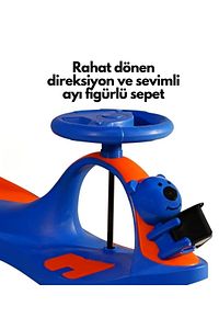 Swing Car Karınca Çocuk Kaykayı Sevimli Ayıcık Sepetli ürün fotoğrafı