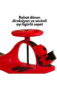 Swing Car Karınca Çocuk Kaykayı Sevimli Ayıcık Sepetli ürün fotoğrafı