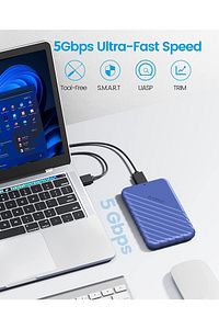 Usb3.0 2.5 Inç Hdd 6tb Ssd Harici Slim Harddisk Kutusu, 25pw1-u3-bl, Mavi ürün fotoğrafı