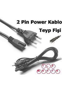 Teyp Elektrik Fişi 1,5 Metre Işıldak Traş Makinesi Şarj Kablosu Power Güç Kablosu Siyah ürün fotoğrafı