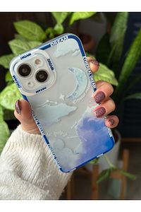 Iphone 13 Ve 14 Uyumlu Cyrstal Moon Şeffaf Baskı Desenli Silikon Kılıf ürün fotoğrafı