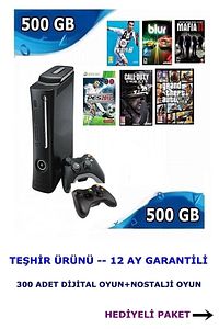 360 Elite 500 Gb Hdd 2 Ad Kol 300 Dijital Oyun Teşhir Ürünü ürün fotoğrafı